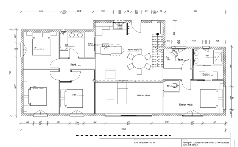 Plan 140m² Architecture