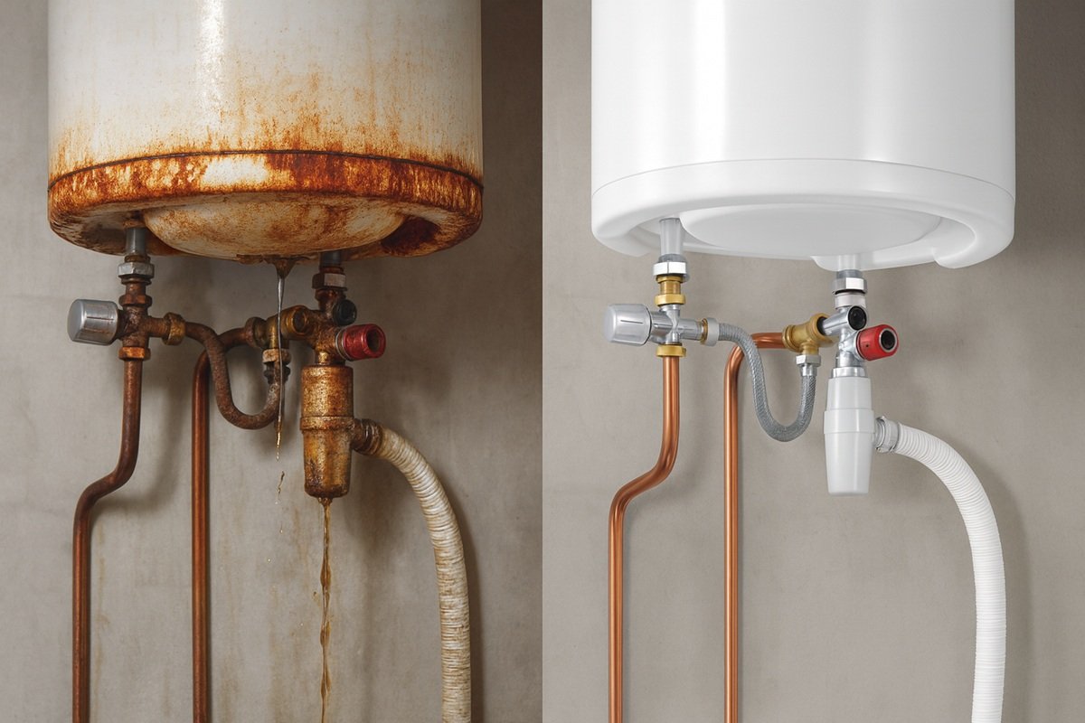 Avant Après le remplacement du chauffe-eau